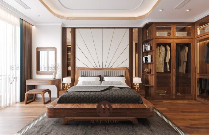 Giường ngủ gỗ óc chó G-M001