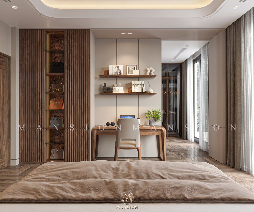 Bàn phấn gỗ óc chó BP-M014