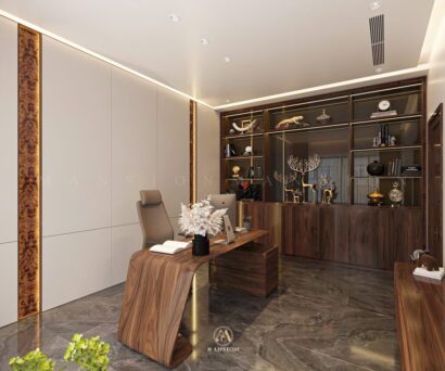 Bàn làm việc gỗ óc chó - Xu hướng thiết kế nội thất văn phòng hiện đại