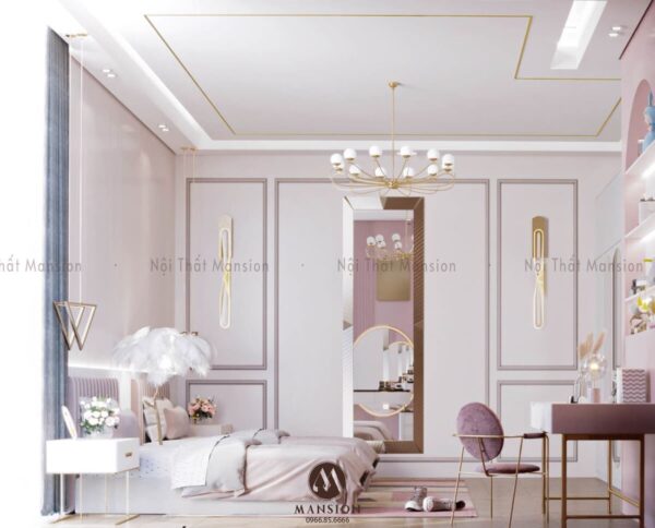 Thiết kế phòng ngủ cho bé gái không thể rời mắt