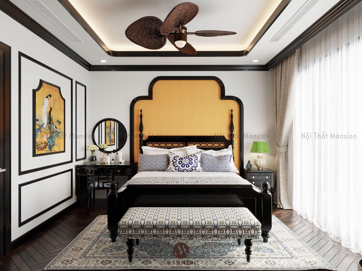 Phòng ngủ phong cách Indochine - nét đẹp thời gian
