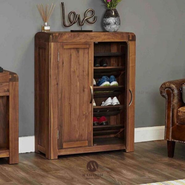 Thiết kế tủ giày gỗ óc chó cao cấp giá tốt