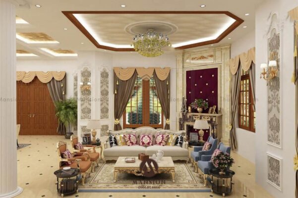 Chiêm ngưỡng nội thất phòng khách biệt thự tân cổ điển