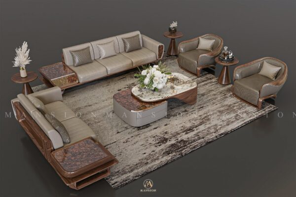 sofa gỗ óc chó m011