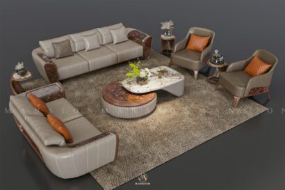 sofa gỗ óc chó m020