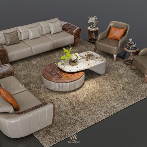 sofa gỗ óc chó m020