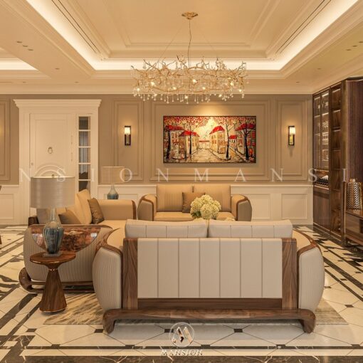 sofa gỗ óc chó sf-m040