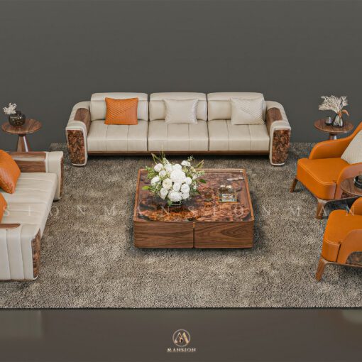 sofa gỗ óc chó m045