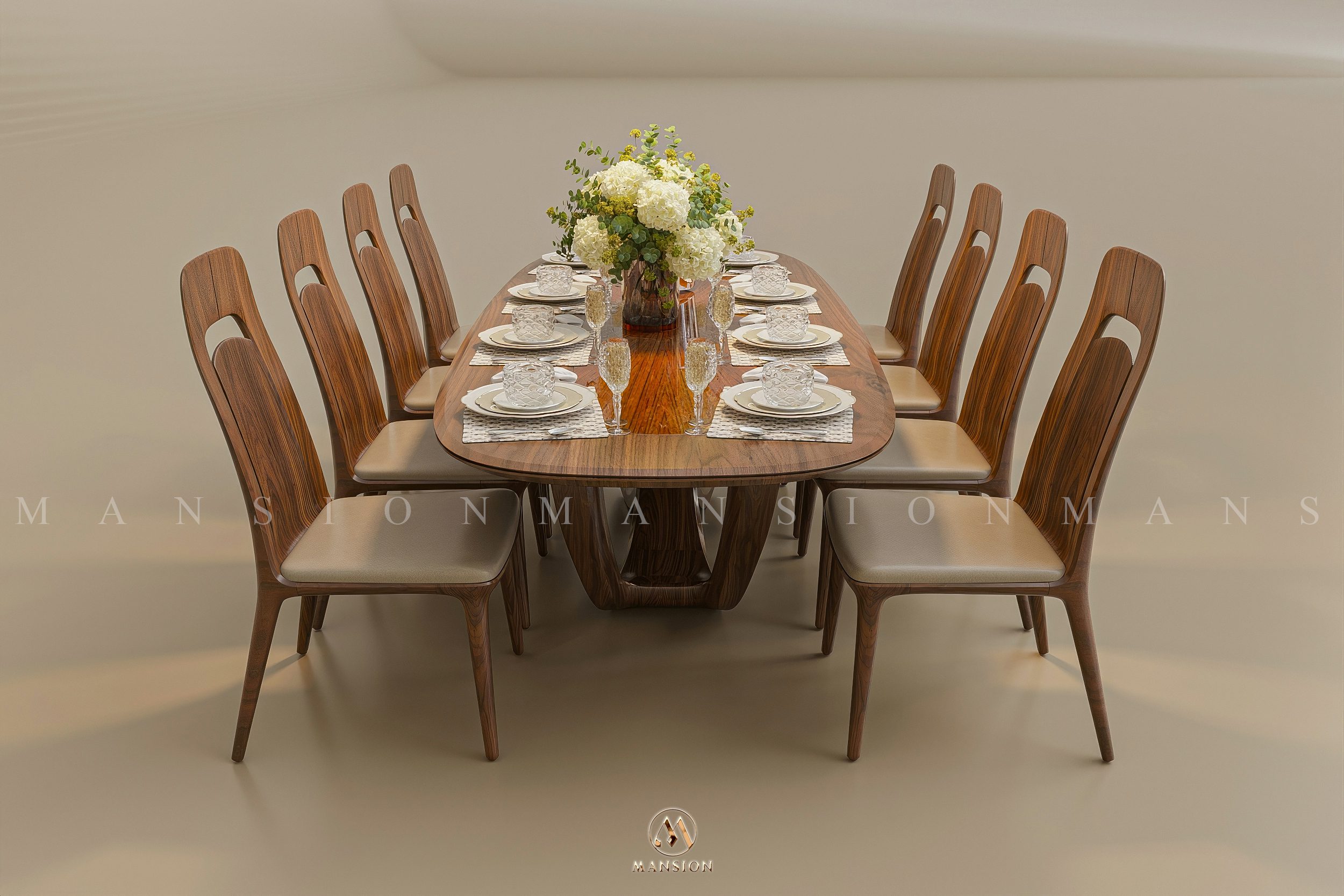 Bàn ghế ăn gỗ óc chó BGA-M033 - Ảnh 2