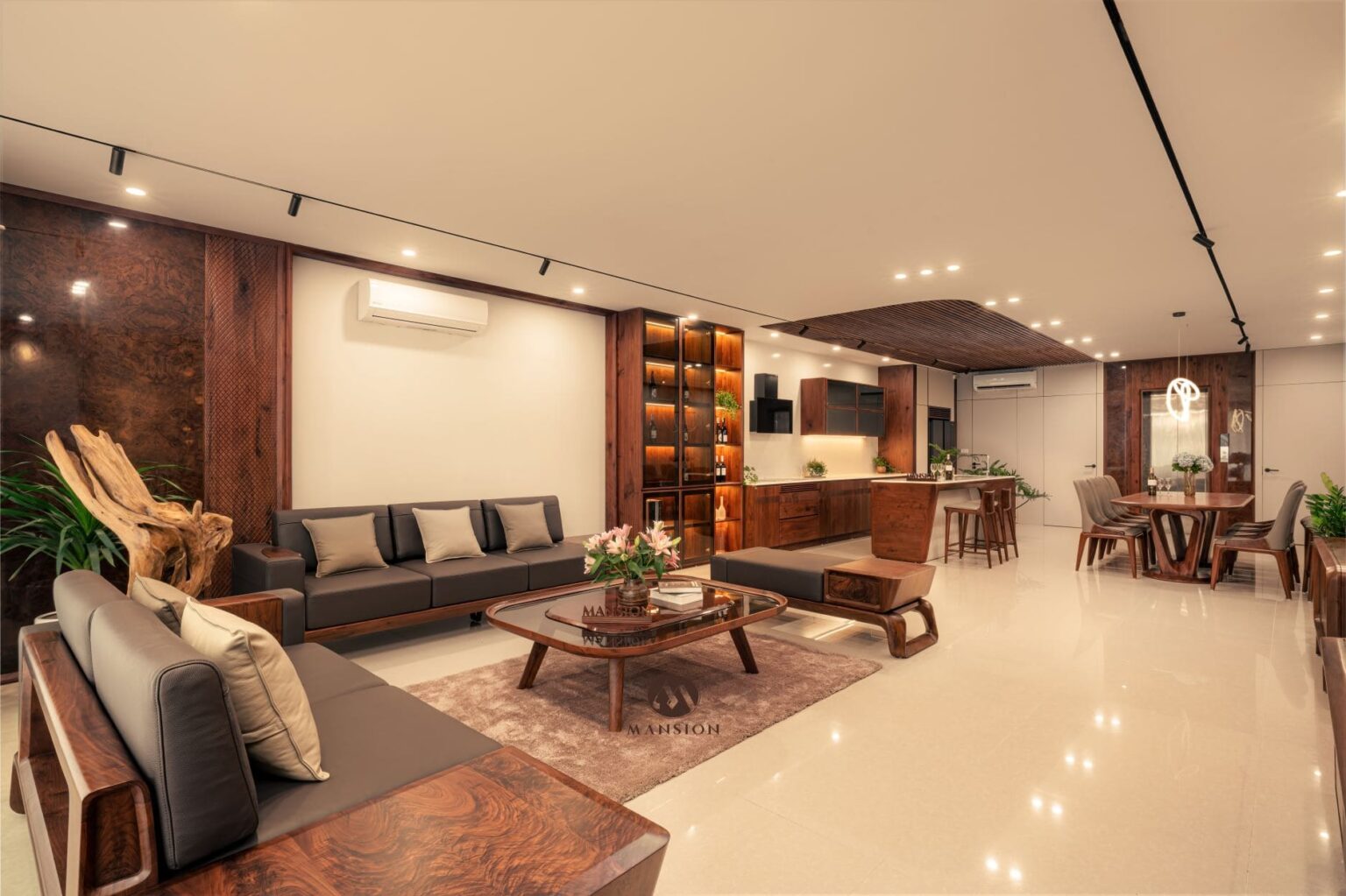 Thi công nội thất gỗ óc chó