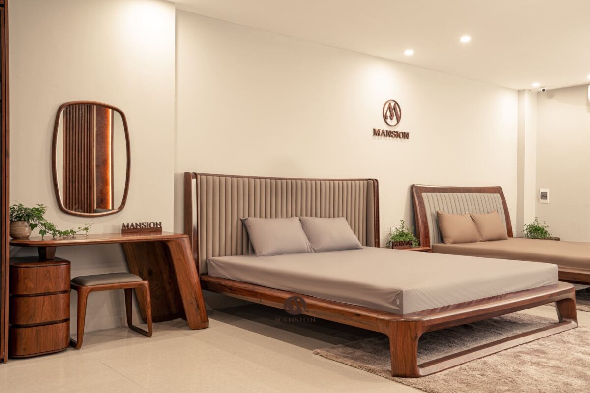 Tạo điểm nhấn sang trọng với bàn phấn gỗ óc chó quý phái