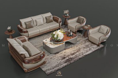 sofa gỗ óc chó m046