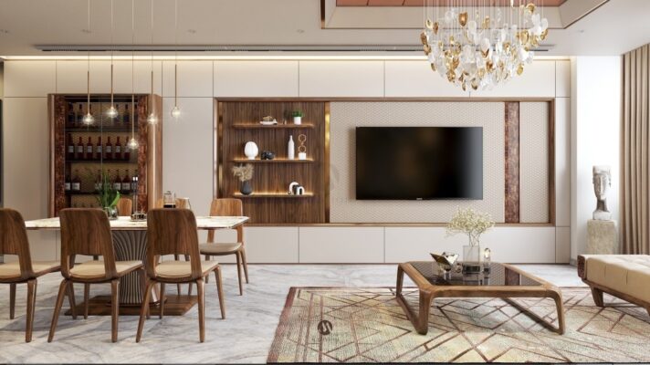 Nội thất gỗ óc chó hiện đại nhất năm