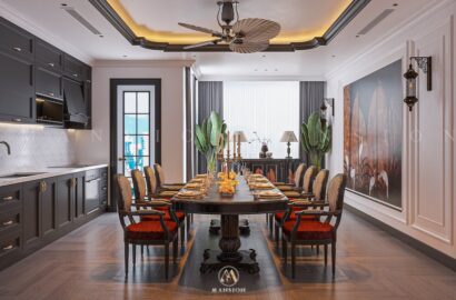 bàn ghế ăn gõ có chó