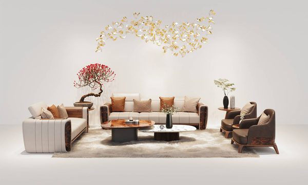 Sofa gỗ óc chó - Kích thước và kiểu dáng phổ biến