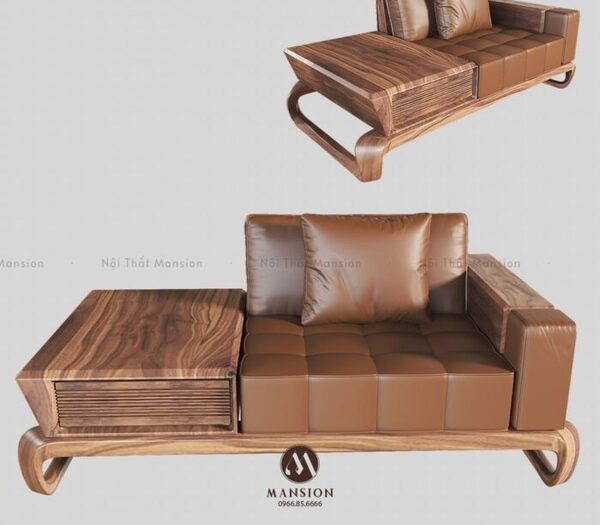Sofa gỗ óc chó - Kích thước và kiểu dáng phổ biến