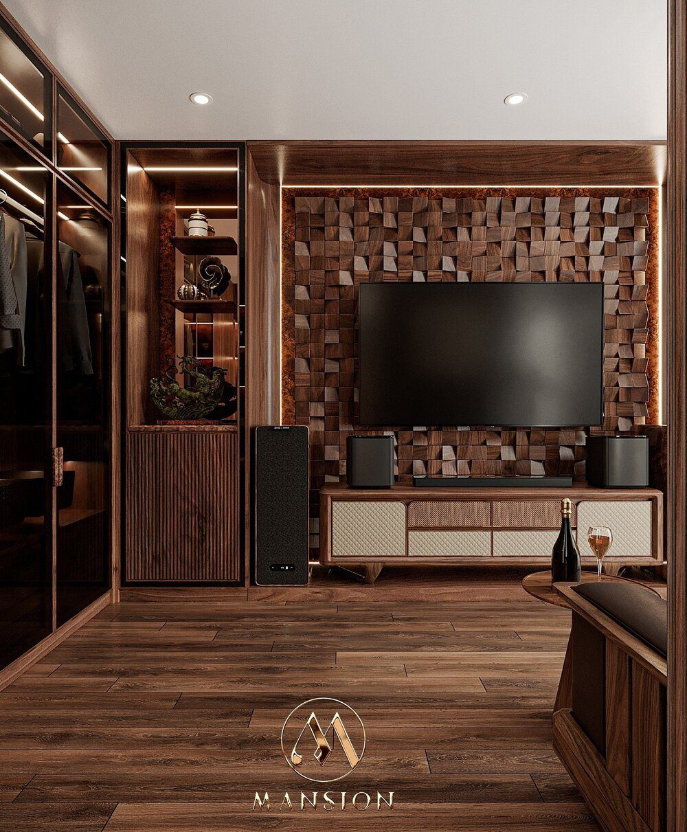 Thiết kế nội thất gỗ óc chó