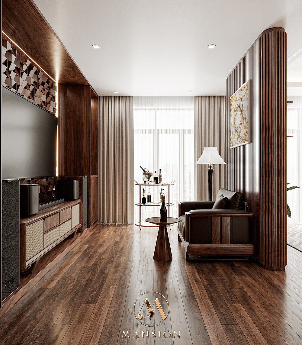 Thiết kế nội thất gỗ óc chó