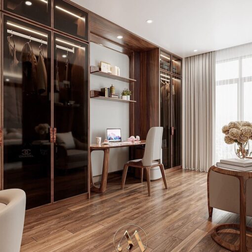 Bàn làm việc gỗ óc chó BLV-M004