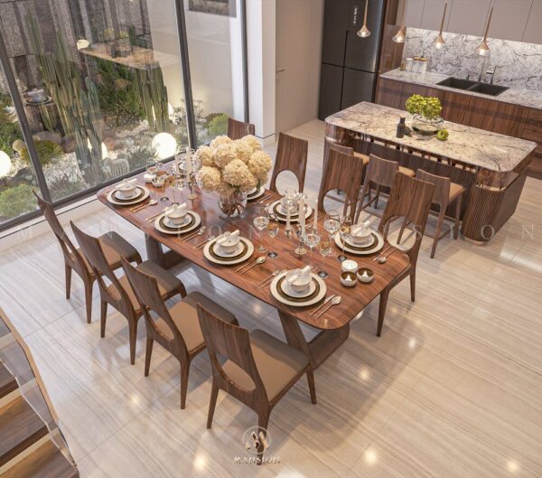 Báo giá phòng bếp gỗ óc chó