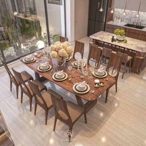 Bàn ghế ăn gỗ óc chó BGA-M025