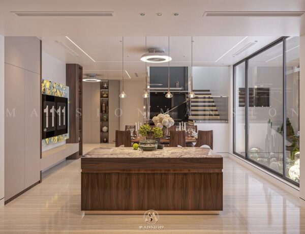 Báo giá phòng bếp gỗ óc chó