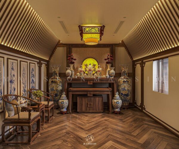 Bộ sưu tập phòng thờ gỗ óc chó đẹp, chuẩn phong thủy | Nội Thất Mansion