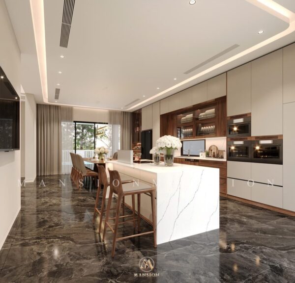 4 lý do nên chọn phòng bếp gỗ óc chó