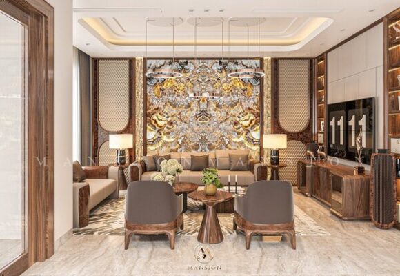 Đơn vị thiết kế thi công nội thất gỗ óc chó Mansion