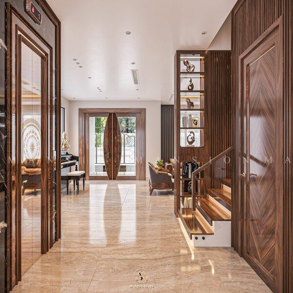 Đơn vị thiết kế thi công nội thất gỗ óc chó Mansion