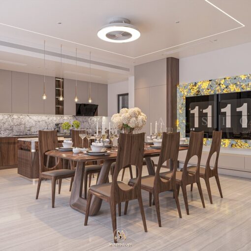 Bàn ghế ăn gỗ óc chó BGA-M024