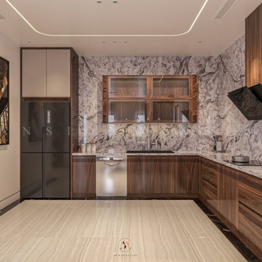 Tủ bếp gỗ óc chó TB-M011