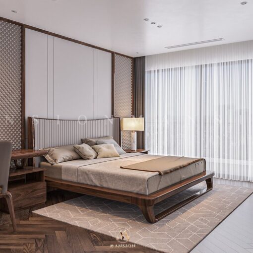 Giường ngủ gỗ óc chó G-M006