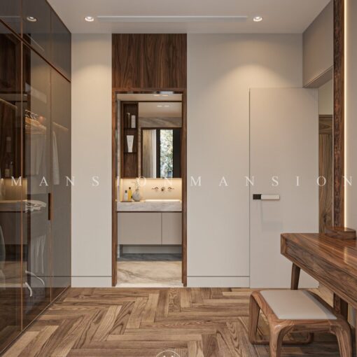 Alternative view of Bàn phấn gỗ óc chó BP-M008