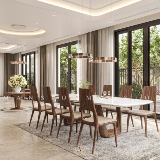 Bàn ghế ăn gỗ óc chó BGA-M010