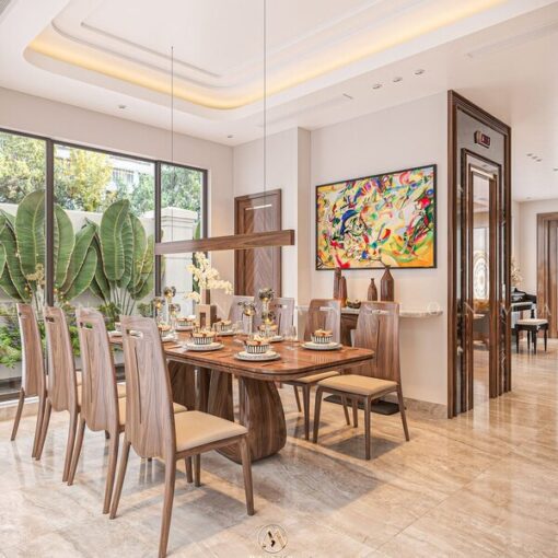 Gợi ý bộ bàn ăn 4 ghế gỗ óc chó phù hợp với nhà có diện tích nhỏ