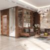 6 mẫu sofa gỗ óc chó chữ U giúp phòng khách trở nên sang trọng hơn