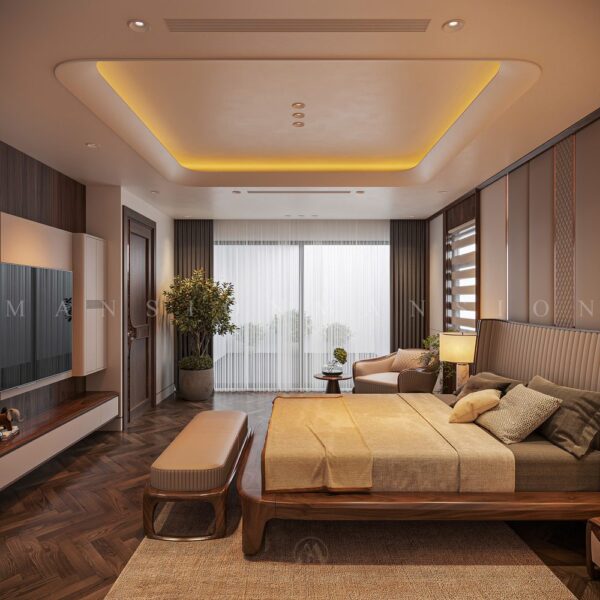 Có gì bên trong những căn phòng ngủ gỗ óc chó đẹp