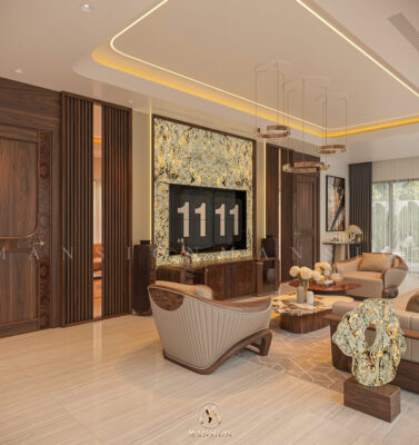 Nhà thầu thi công nội thất gỗ óc chó nhà phố tại Hà Nội