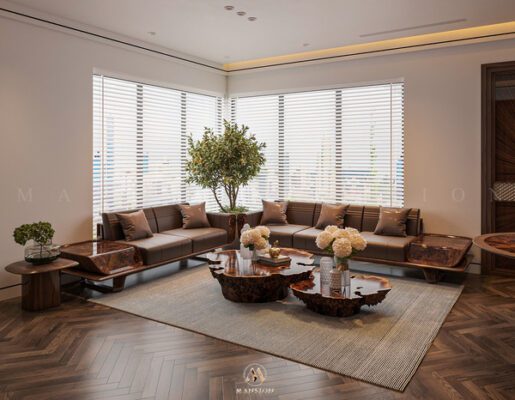 Mẫu sofa chữ L gỗ óc chó ứng dụng trong những không gian nào? BST sofa mới nhất của Mansion
