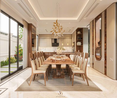 Thiết kế nội thất Villas gỗ óc chó hiện đại Ms. Ha Thu