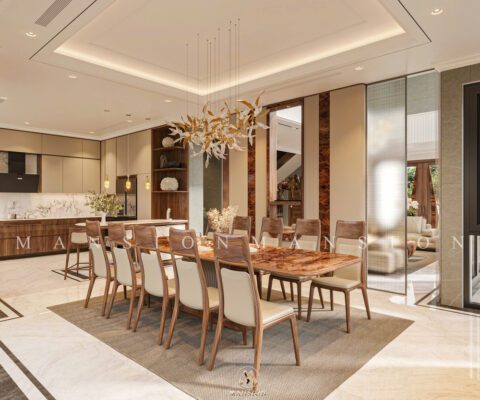 Thiết kế nội thất Villas gỗ óc chó hiện đại Ms. Ha Thu