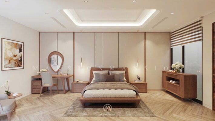 Thiết kế nội thất Villas gỗ óc chó hiện đại Ms. Ha Thu