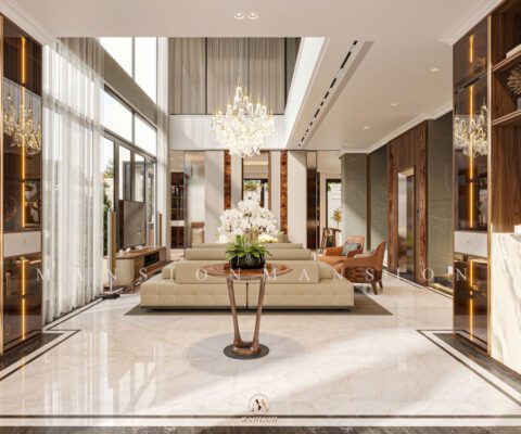 Thiết kế nội thất Villas gỗ óc chó hiện đại Ms. Ha Thu