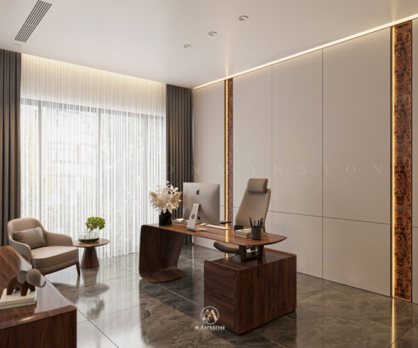 Bàn làm việc gỗ óc chó - Xu hướng thiết kế nội thất văn phòng hiện đại