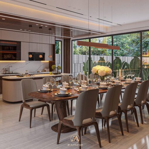 Bàn ghế ăn gỗ óc chó BGA-M013