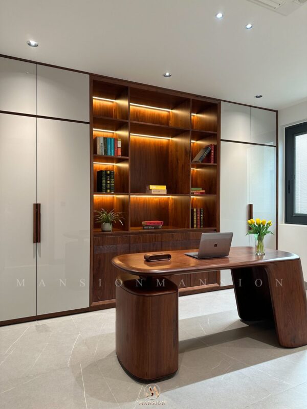 Bàn làm việc gỗ óc chó - Xu hướng thiết kế nội thất văn phòng hiện đại