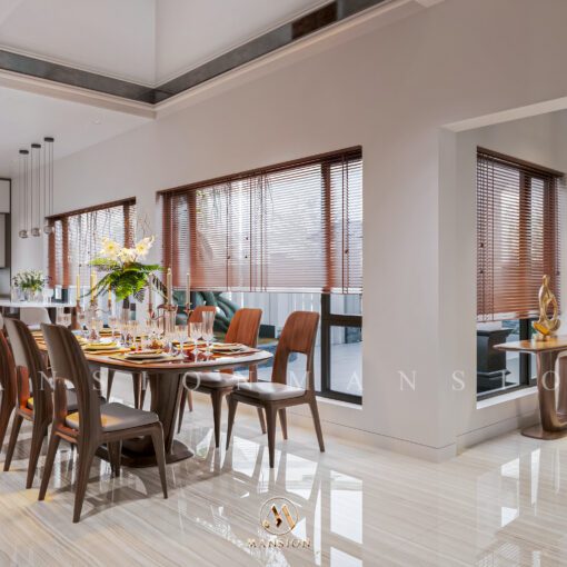 Alternative view of Bàn ghế ăn gỗ óc chó BGA-M008