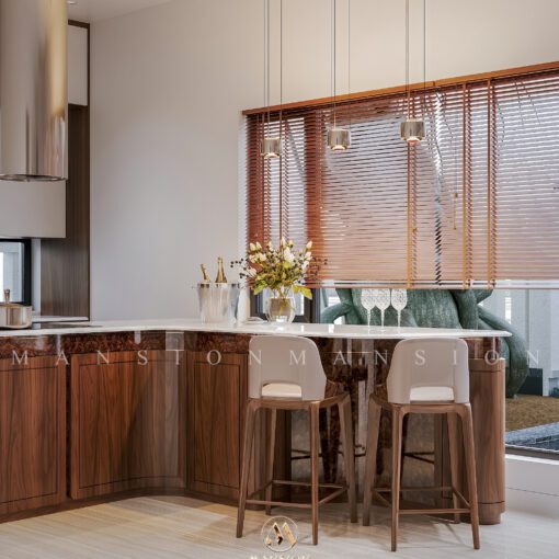 Alternative view of Quầy bar gỗ óc chó QB-M013