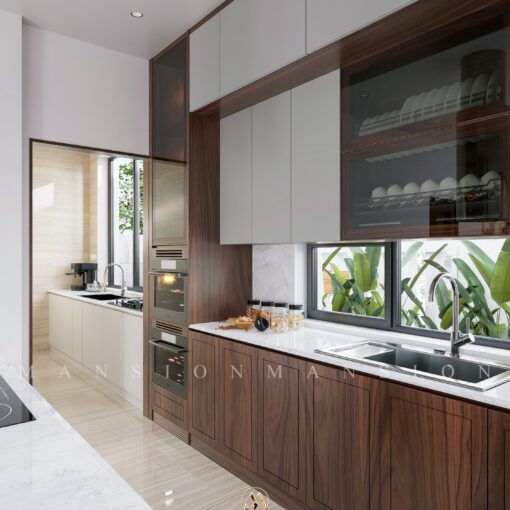 Alternative view of Tủ bếp gỗ óc chó TB-M017